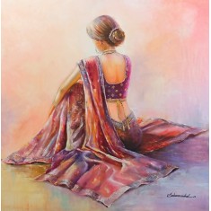 Sabeen Rashid, 24 x 24 Inches, Acrylic on Canvas, Figurative Painting, AC-SBRS-003